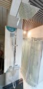 1 x Axces by Vado Wall Mounted Chrome Shower Riser Kit - Includes Overhead Shower, Handset and Mixer