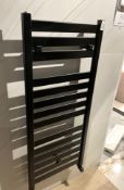 1 x Bathroom Ladder Rail Towel Warmer Finished in a Modern Black Colour - Size: 120 x 50 cms