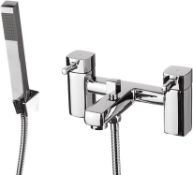 1 x Cassellie Nero Bath Shower Mixer Tap with Handset - Chrome Finish - New Boxed Stock
