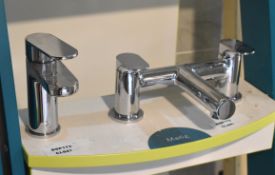 1 x Set of Vado Axces Metiz Chrome Bathroom Taps - Includes Basin Mixer and Bath Filler Taps