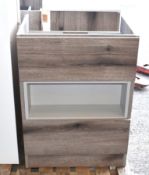 1 x 600mm Bathroom Vanity Unit with a Driftwood Finish Display