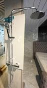 1 x Axces by Vado Wall Mounted Chrome Shower Riser Kit - Includes Overhead Shower, Mixer Tap