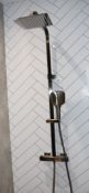 1 x Contemporary Shower Raiser Kit Featuring a Square Overhead Drencher, Handset and Mixer Tap