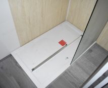1 x Walk In Shower Featuring a Stone Resin 120 x 70 cms Tray, 204 x 69 cms Screen with Brackets