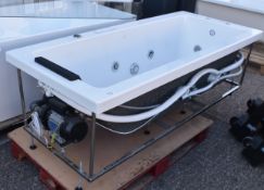 1 x Jaquar Jacuzzi Jet Stream Bath with Headrest and Mood Lights - Includes Bath Panel and Side