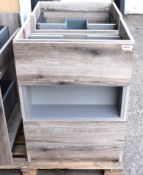 1 x 600mm Bathroom Vanity Unit with a Driftwood Finish Display