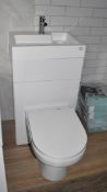 1 x Cloakroom BTW Toilet with Integrated Hand Wash Basin - Includes BTW Pan with Soft Close Seat