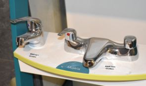 1 x Set of Vado Axces Matrix Chrome Bathroom Taps - Includes Basin Mixer and Bath Filler Taps