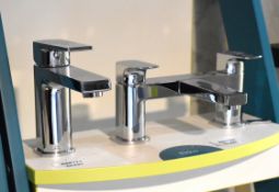 1 x Set of Vado Axces Ekko Chrome Bathroom Taps - Includes Basin Mixer and Bath Filler Taps