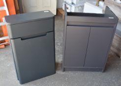 1 x Two Door 600mm Bathroom Vanity Cabinet and a BTW Toilet Pan Unit