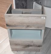 1 x Bathroom 600mm Vanity Unit with a Two Tone Driftwood Finish and Large Storage Drawer