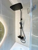 1 x Modern Shower Riser Kit Featuring a Black Finish Display