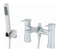 1 x Cassellie Pedras Bath Filler Shower Mixer Tap with Handset - Solid Brass Mixer Tap