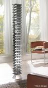 1 x Hotwave 'Zanzibar' Italian Made Designer Upright Radiator in Chrome, 1.7-metres Tall