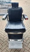 1 x BELMONT Original BARBERS CHAIR Featuring the Black Faux Leather Upholstery, Headrest, Footrest