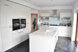 1 x SieMatic Fitted High Gloss Kitchen with Central Island, Corian Worktops and Branded Appliances