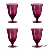 1 x Set Of Four Lavaux Glass Goblets - Aubergine - Original Retail £45.00 - Ref: OKA/A10756-1-13-