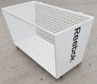 1 x REEBOK Branded Mobile Sports Equipment Cage In White on Castors - Ref: VKH180 - CL942 - NO VAT