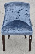 Pair of Blue Velvet Upholstered Chairs - Ex-Display - Ref: 7682372x2/HPS323+HPS324/WH2 9-24 -