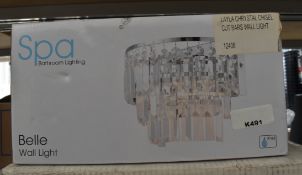 1 x SPA Layla Chrystal Chisel Cut Bars Wall Light - Ip44 Rated - Ref: K491/12408 - CL011 - Location: