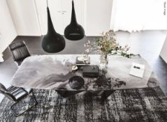 1 x CATTELAN ITALIA 'Crystalart' Designer 3-Metre Rounded Recangular Glass Dining Table Top