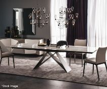 1 x CATTELAN ITALIA 'Premier Drive' Designer Metal Extending Dining Table Base in a Titanium Finish
