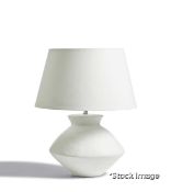 1 x Papavera Luxury Ceramic Table Lamp in a Matt White Glaze - Original Retail £175.00