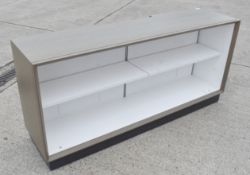 1 x Illuminated 1.6-Metre Retail Shop Display Unit with Cable Ports and Limed Oak-style Finish