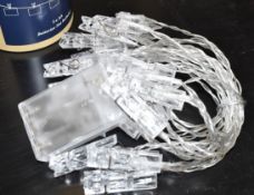 1 x Clear LED Picture Hanging String Peg Lights - New/Boxed Stock - Original Retail £30.00