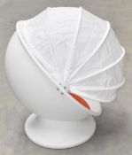 1 x IKEA Child Size Egg Chair in White with Hood - Ref: VKH124 - CL942 - NO VAT ON THE HAMMER