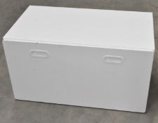 Pair of White 1-Drawer Bedside Cabinets - Ref: VKH121+VKH122 - CL942 - NO VAT ON THE HAMMER -