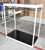 1 x Department Store Display Unit Fixture with Lacquered Wooden Base - Ref: HPS126/NAN/WH2 - CL987 -