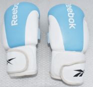 1 x Pair of REEBOK 10oz Boxing Gloves in Blue/White + 1 x Pair of Focus Training Punch Mitts in Blue