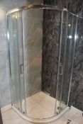 1 x Modern Quadrant Shower Enclosure with a Chrome Finish and Stone Resin Shower Tray -