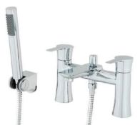 1 x Cassellie Pedras Bath Filler Shower Mixer Tap with Handset - Solid Brass Mixer Tap with a Polish