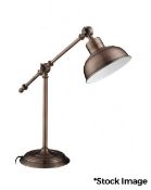 1 x Macbeth Industrial Table Lamp In An Antique Copper Finish - Original Retail £72 - Ref: K497/