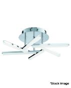 1 x Solexa Led 6 Arm Semi-Flush Ceiling Light With A Chrome Finish And Frosted Acrylic Shades - 18Cm