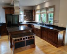 1 x Solid Oak Shaker-style Kitchen with Central Island, Miele & Neff Appliances and Granite Worktops