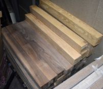 40 x Solid Wood OAK & WALNUT Furniture Posts - 82 x 7.5 x 7.5 cms - Unused Stock - CL011 - Ref: BSP5