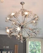 1 x Sputnik Luxury Spherical Ornate Statement Metal Chandelier Light Fitting - Original RRP £2,549 -