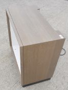 1 x Illuminated Retail Shop Display Unit with Cable Ports and Wood-style Finish