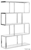 1 x Elegant Glass & Chrome Contemporary Shelving Unit - Original RRP £1,219 - Ref: VKH103 -