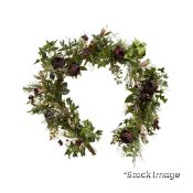 1 x Large Faux Peony, Casablanca Lily & Ivy Cosmos Garland - Purple/ Green - Original Retail £395.00