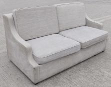 1 x Contemporary Upholstered 2-Seater Sofa in Premium Woven Fabric, Grey - Recently Procured From