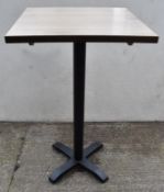 1 x Solid Oak Restaruant Bar Poser Table with Black Base - Dimensions: H112 x W70 x D70 cms -