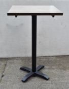 1 x Solid Oak Restaruant Bar Poser Table with Black Base - Dimensions: H112 x W70 x D70 cms -