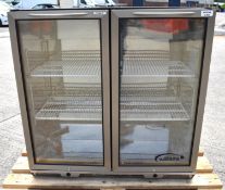 1 x Williams Two Door Backbar Bottle Cooler Featuring Glazed Silver Doors - Model BC2BS