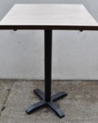 1 x Solid Oak Restaruant Bar Poser Table with Black Base - Dimensions: H112 x W70 x D70 cms -
