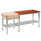 1 x Butchers Combination Block Featuring a Poly Cutting Table, Wooden Butchers Block and Stainless