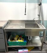 1 x Adexa Stainless Steel Commercial Wash Station Featuring a Large Sink Bowl, Undershelf,